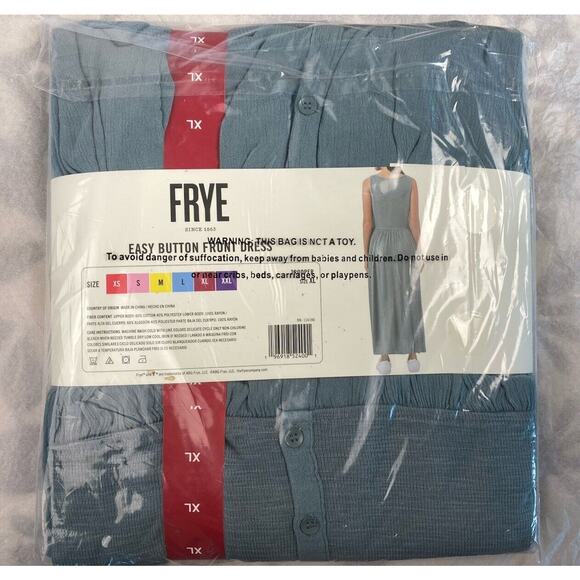 Frye Womens XL Midi Tank Dress Trooper Button Front Side Pockets Sleeveless - Picture 2 of 4